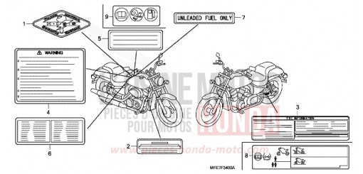 ETIQUETTE DE PRECAUTIONS VT750C27 de 2007